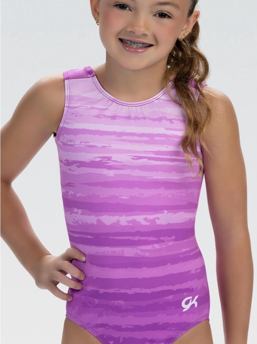GK Girls Purple Ombre Gymnastics Leotard